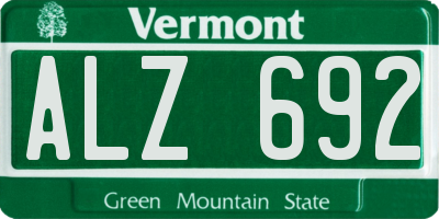 VT license plate ALZ692