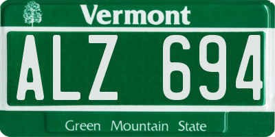 VT license plate ALZ694
