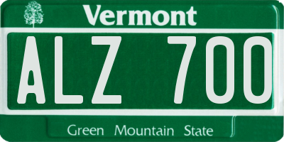 VT license plate ALZ700