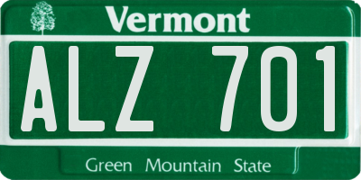 VT license plate ALZ701