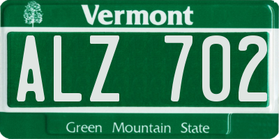 VT license plate ALZ702