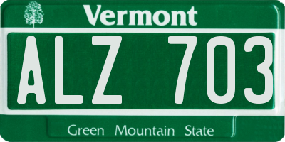 VT license plate ALZ703
