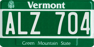 VT license plate ALZ704