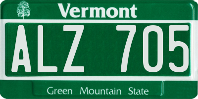 VT license plate ALZ705