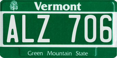 VT license plate ALZ706