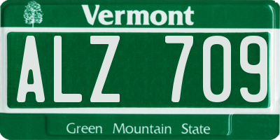 VT license plate ALZ709