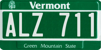 VT license plate ALZ711