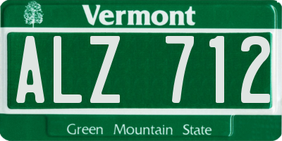 VT license plate ALZ712
