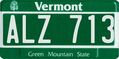 VT license plate ALZ713