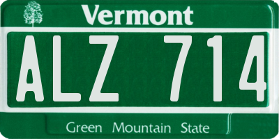 VT license plate ALZ714