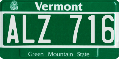 VT license plate ALZ716