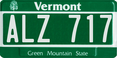 VT license plate ALZ717