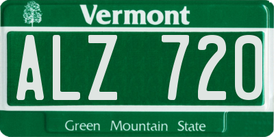 VT license plate ALZ720