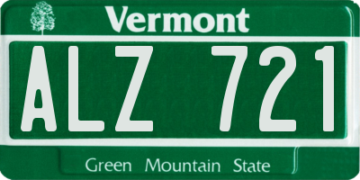 VT license plate ALZ721