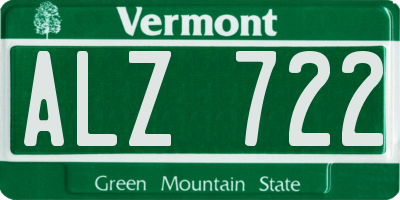 VT license plate ALZ722