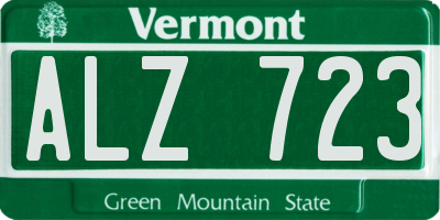 VT license plate ALZ723