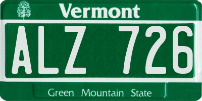 VT license plate ALZ726