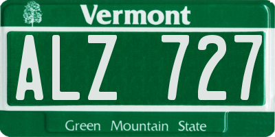 VT license plate ALZ727