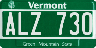 VT license plate ALZ730