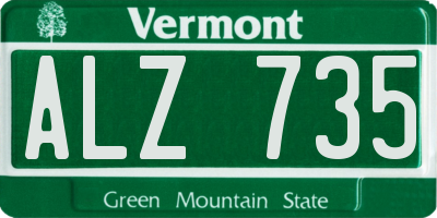 VT license plate ALZ735