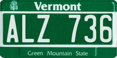 VT license plate ALZ736