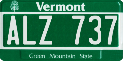 VT license plate ALZ737