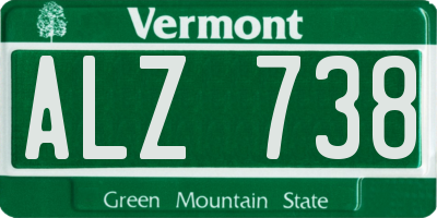 VT license plate ALZ738