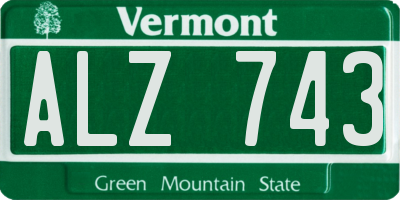 VT license plate ALZ743
