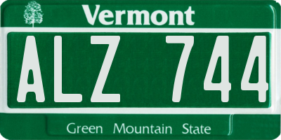 VT license plate ALZ744