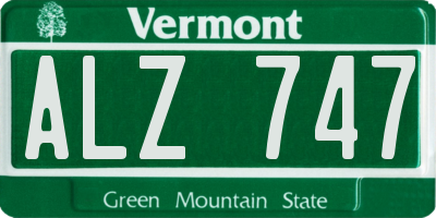VT license plate ALZ747