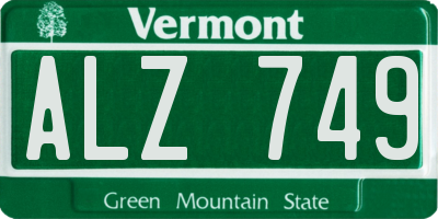 VT license plate ALZ749