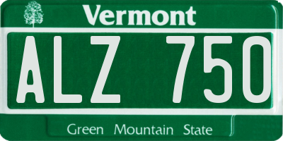 VT license plate ALZ750