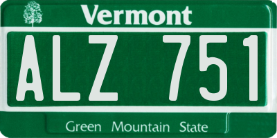 VT license plate ALZ751