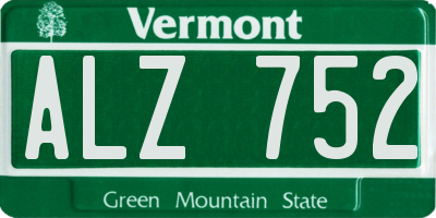 VT license plate ALZ752