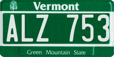 VT license plate ALZ753