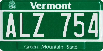 VT license plate ALZ754