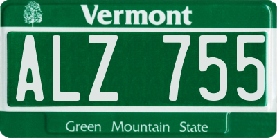 VT license plate ALZ755