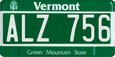 VT license plate ALZ756