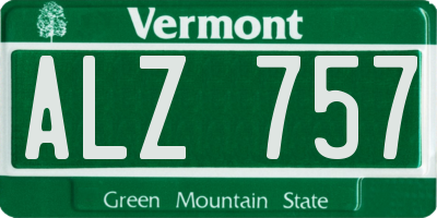 VT license plate ALZ757