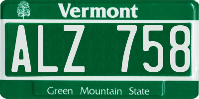 VT license plate ALZ758
