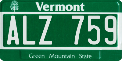 VT license plate ALZ759