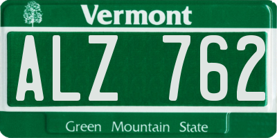 VT license plate ALZ762