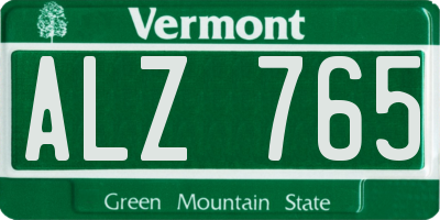 VT license plate ALZ765