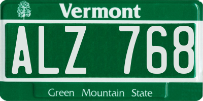 VT license plate ALZ768