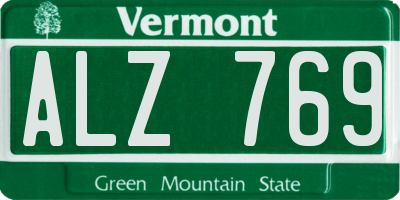 VT license plate ALZ769