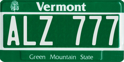 VT license plate ALZ777