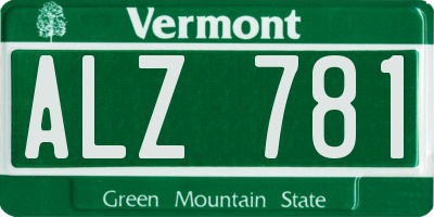VT license plate ALZ781