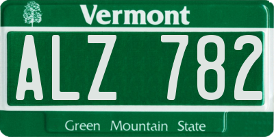 VT license plate ALZ782