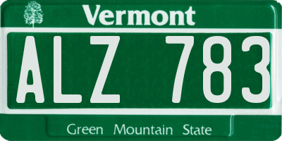 VT license plate ALZ783
