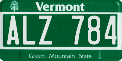 VT license plate ALZ784